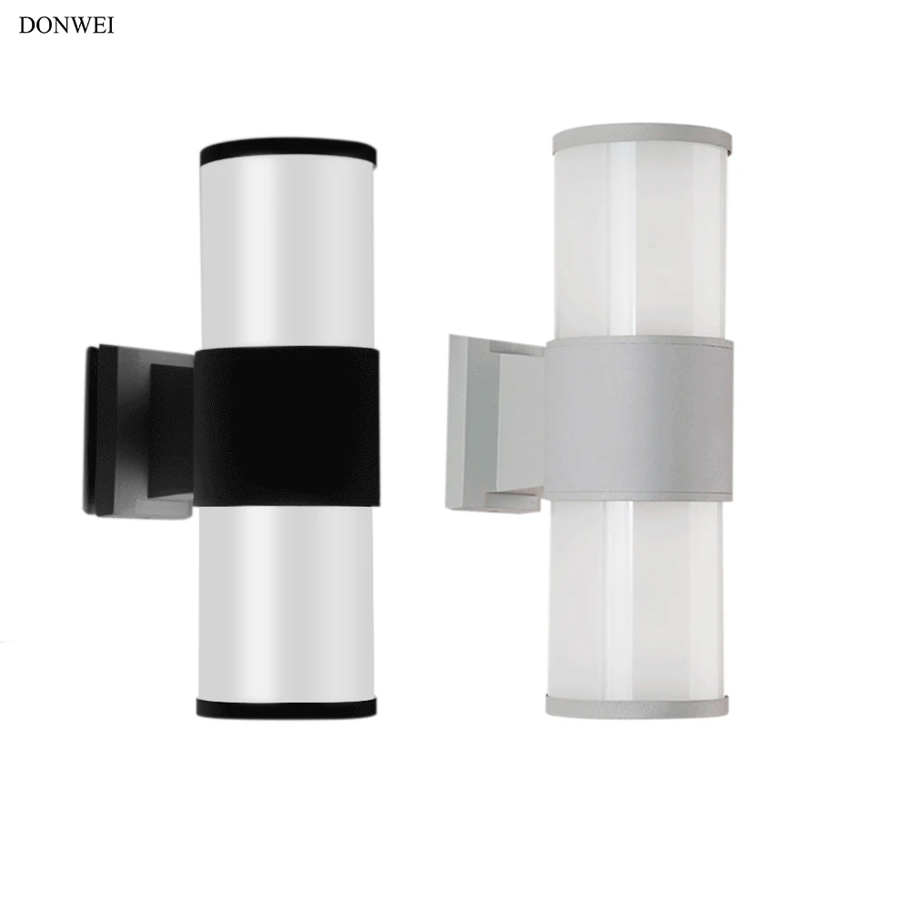 

DONWEI Outdoor Waterproof E27 LED Wall Light Porch Lights Up Down Dual-Head Aluminum IP65 Wall Lamp for Balcony Hallway Fence