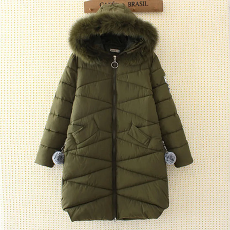 Women Winter Long Padded Jacket Plus Size 4XL Loose Hooded Parka Fur Collar Zipper Thick Warm Winter Coats Women 2018 AS025 (2)