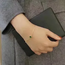 Верность натуральный 3 мм колумбийский изумруд браслеты s925 серебро простые ювелирные изделия подарок для женщин натуральный зеленый драгоценный камень