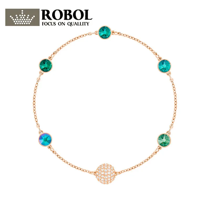 

ROBOL High Quality Original 2019 New Ladies Colorful Colorful Wild Bracelet Female Jewelry 5403214 DIY Jewelry Free Shipping