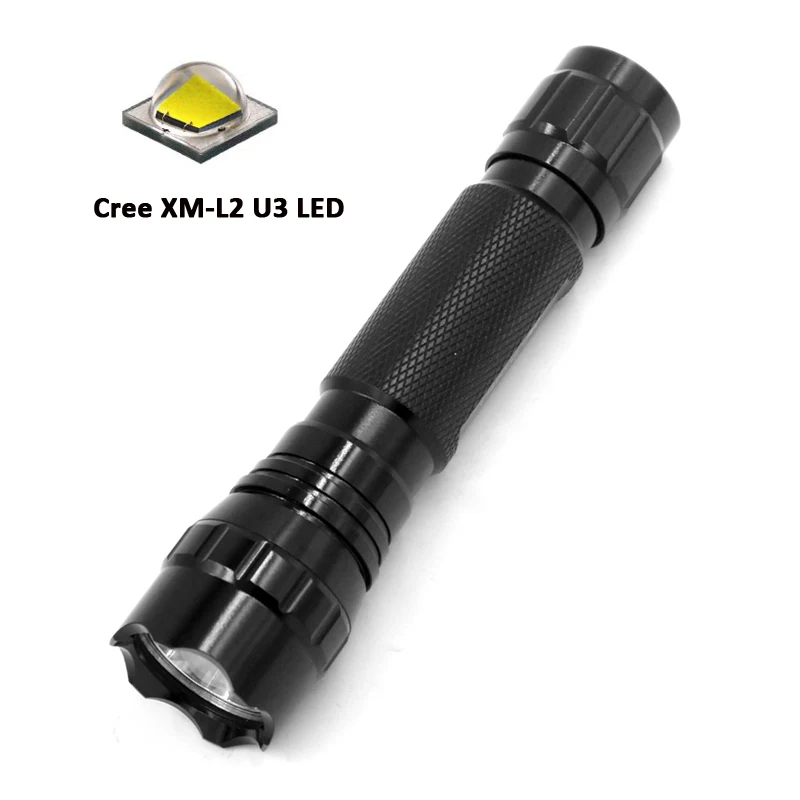 501B Cool white Neutral white Warm white light Cree XM L2 U3 LED Portable Torch Flashlight