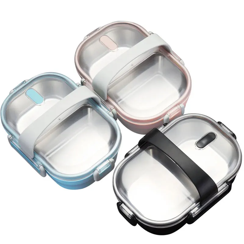 

Stainless Steel Lunch Box Insulation Is Not Odor-like Compartment Lunch Box Detachable Silicone Ring Sealed Leak-proof Lunch Box