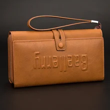 BAELLERRY 2016 New Mens Long Vintage Organisateur Portefeuilles Mâle Haute capacité PU En Cuir Pratique Embrayage Sacs Bourse Portefeuille Cadeau pour hommes