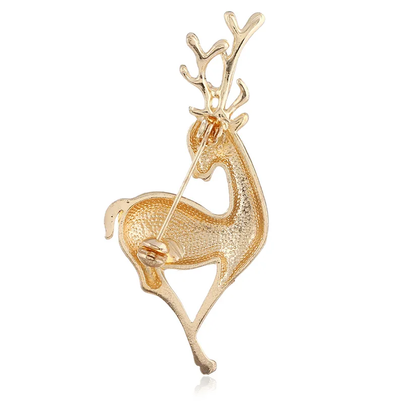 Christmas Elk Brooch Rhinestone Christmas Reindeer Brooch Pin for Scarves Shawl Clip Xmas Ornament Jewellery Gifts