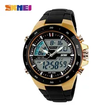 SKMEI Модные мужские спортивные часы, 5 бар, водонепроницаемые, дизайнерские, для бега, на открытом воздухе, наручные часы, двойное время, часы с будильником, Relogio Masculi