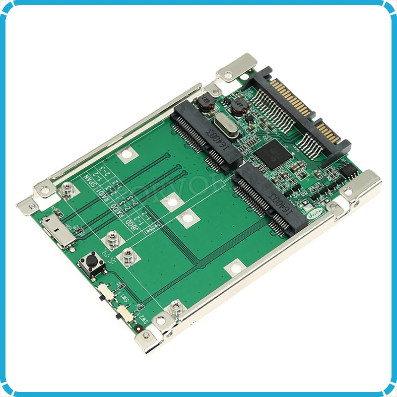 2 5 &quotSATA III двойной мини SATA USB 3 0 mSATA SSD Raid контроллер конвертер карт с кабелем|Платы