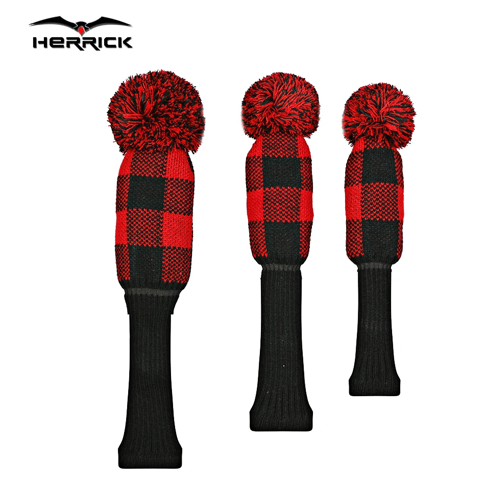 

golf clubs headcover lattice Knitting wool Fairway wood Headcover Golf Accessories 3pcs/set free shipping