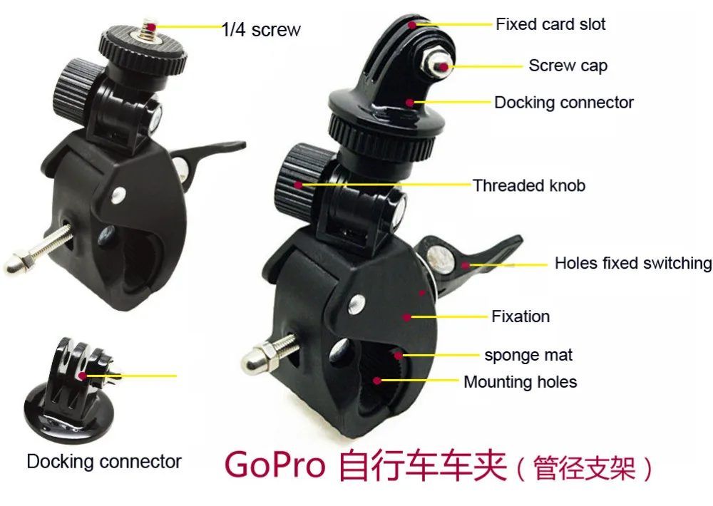 

Bike Bicycle Motorcycle Handlebar Camera mount contour Tripod Adapter For Gopro Accessories Free Shipping