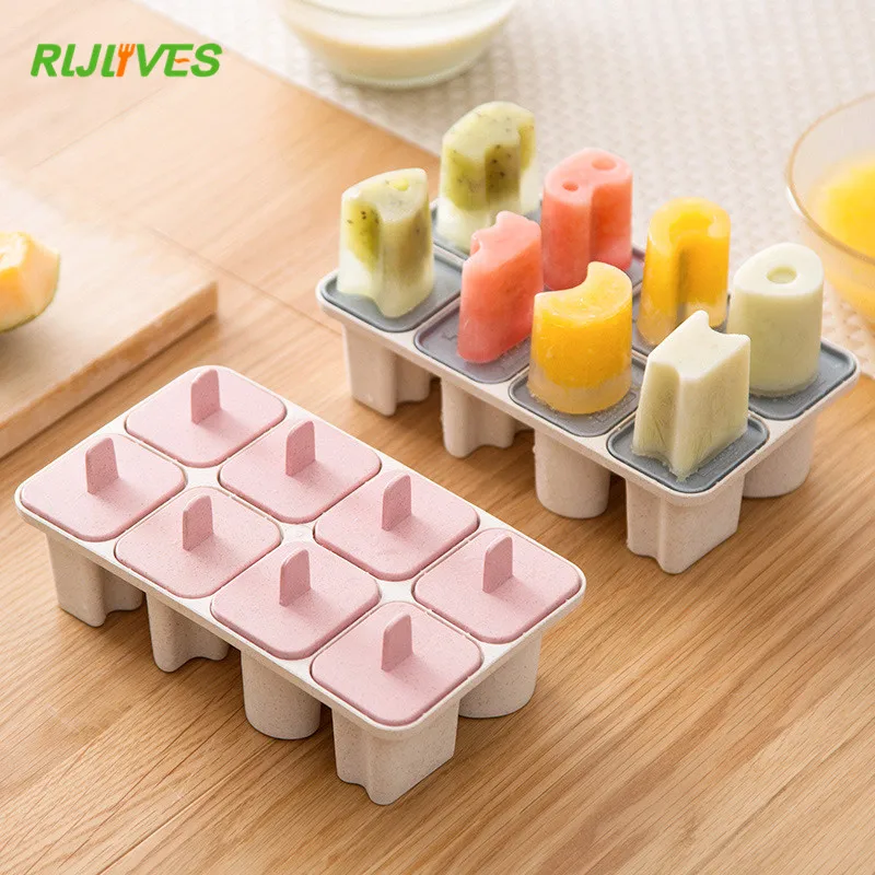 

8Pcs Ice Cream Popsicle Molds Cooking Tools Alphabt Shaped Reusable DIY Frozen Ice Cream Pop Baking Moulds