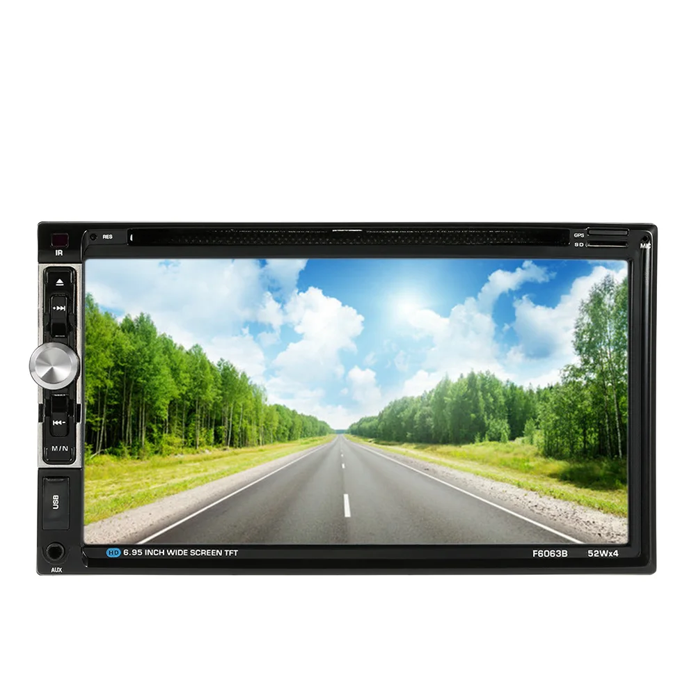 

7" Universal 2 Din HD Bluetooth Car Stereo DVD CD Player Touch Screen Radio Entertainment Multimedia USB/TF FM Aux Input TV