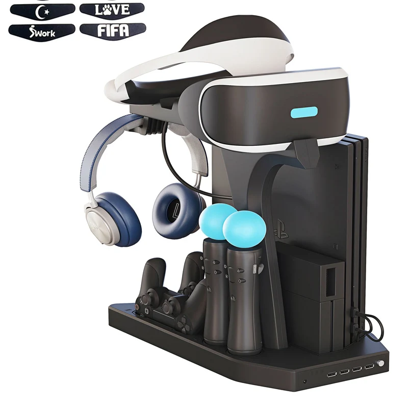 Ps4 Psvr Ps4 Slim Pro Charging Display Vertical Stand Showcase Charger For Ps4 Vr Playstation 4 Vertical Stand, Cooling Fan - Stands - AliExpress