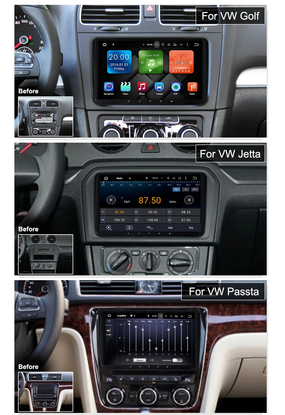 Eunavi 4 г 64 г Android 9 2 Din автомагнитола Стерео gps для VW Passat B6 CC Polo GOLF 5 6 Touran Jetta Tiguan Magotan сиденье DSP без DVD