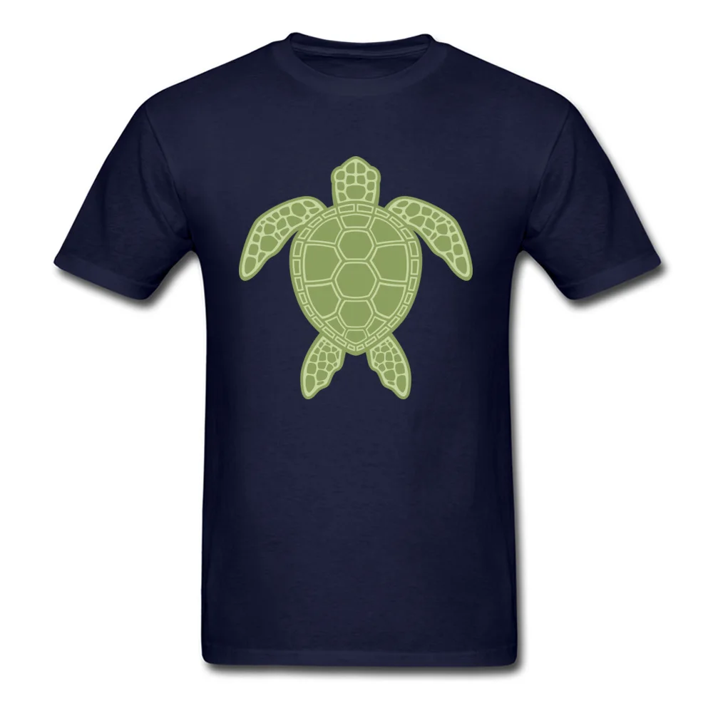 Round Neck Green Sea Turtle 100% Cotton Men T-shirts Funny Short Sleeve Tops & Tees Rife Group T Shirt Free Shipping Green Sea Turtle navy