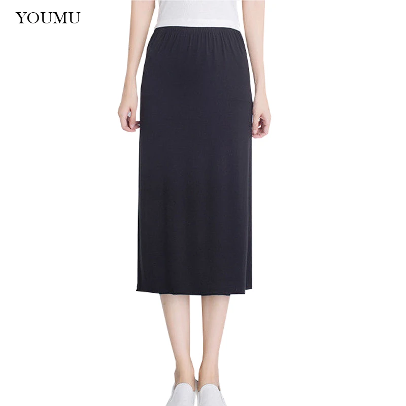 Summer Women Half Slips 40-70cm Loose Modal Underskirt White Black Nude Petticoat Short Midi Safety Skirt Soft 200-A811 Summer Women Half Slips 40-70cm Loose Modal Underskirt White Black Nude Petticoat Short Midi Safety Skirt Soft 200-A811