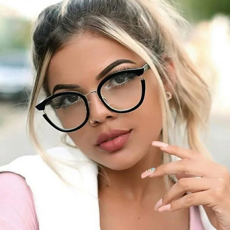 Gafas de lectura con montura óptica para mujer, lentes de lectura diseño de ojo de gato, estilo Vintage, con protección UV400, - AliExpress Accesorios la ropa