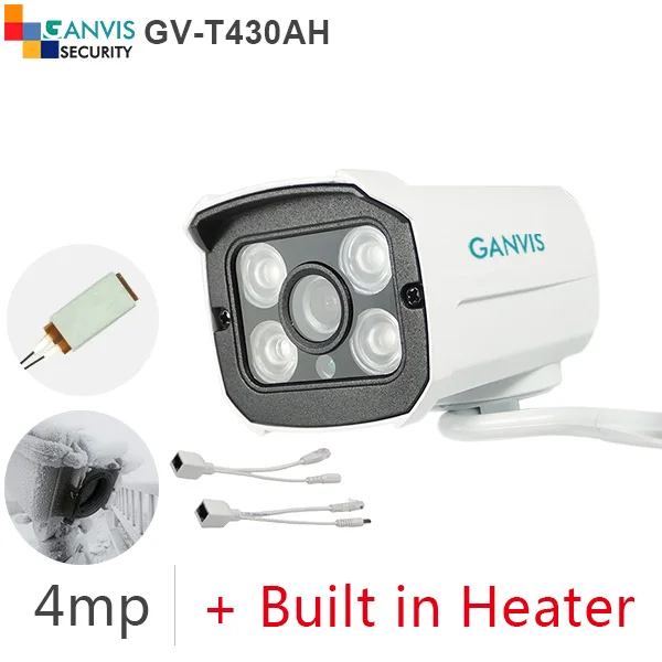 

#Heater inside#PoE cable# included 2k (2560*1440) 4mp ip camera onvif cctv cameras digital network remote view GANVIS GV-T430AH