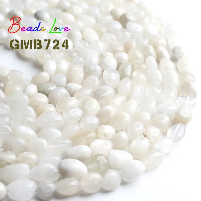 

8-10mm Irregular Natural Blue Moonstone Loose Spacer Beads For Jewelry Making Diy Bead Bracelet Necklace Jewellery 15 Inches