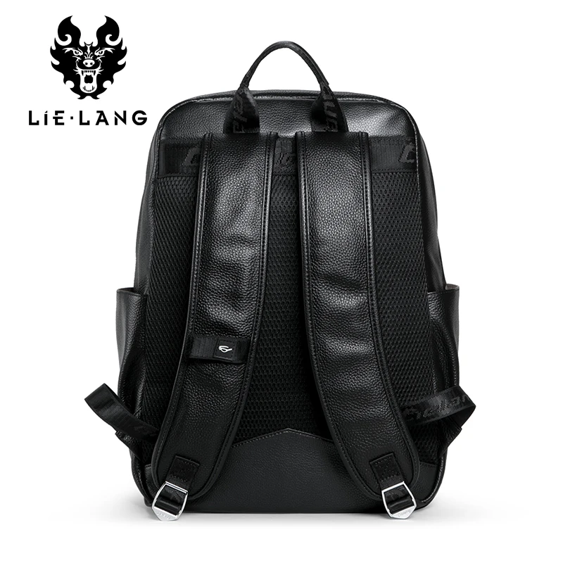  LIELANG Men's Genuine Cow Leather Backpack Laptop Male School Bag High Quality Men Daypacks Style C - 32860100313