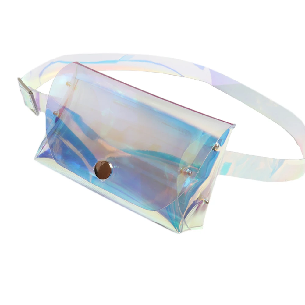 

2018 Hot sale laser waist bag women transparent belt bag bling translucent reflective fanny pack bum bag clear waist pack