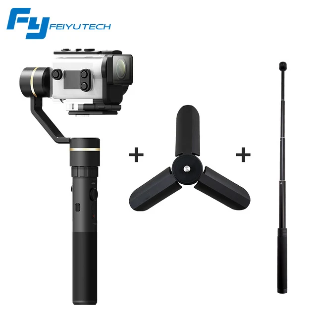 FeiyuTech fy G5GS брызг Gimbal для sony AS50 AS50R sony X3000 X3000R 3-осевой Ручной Стабилизатор для sony Камера - Цвет: with tripod pole