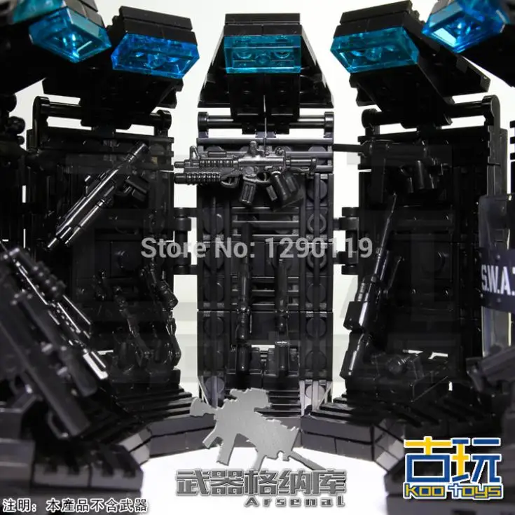 Набор строительных блоков MOC 1 шт. SWAT база для хранения оружия армейский счетчик