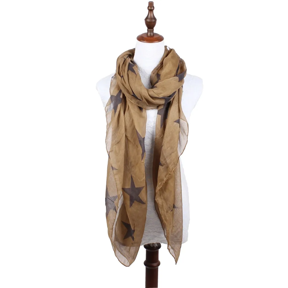 Модный очаровательный теплый зимний женский большой шарф со звездами накидка плюс 180*110 см