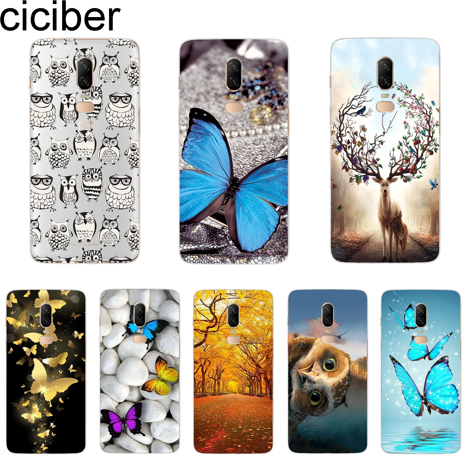 Ciciber чехол для Oneplus 6T 5T чехлы телефонов 1 + Fundas Capa Coque мягкий TPU милый с изображением