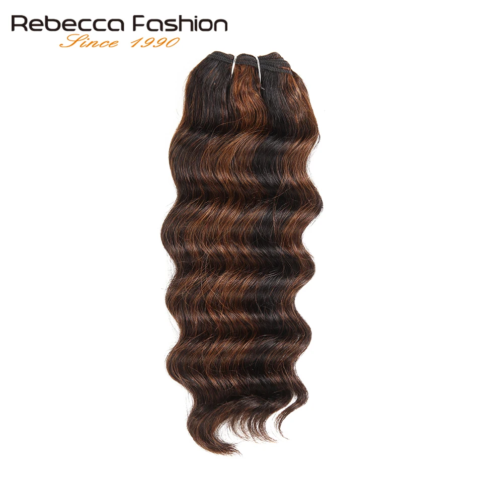 Натуральные волосы Rebecca глубокая волна 1 комплект бразильские накладные цвет Remy #