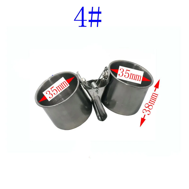 1pcs Bird Supplies Bird Feeder Cups Food Water Feeding Double Cups With Clip Stainless Steel Parrot Cage Stand