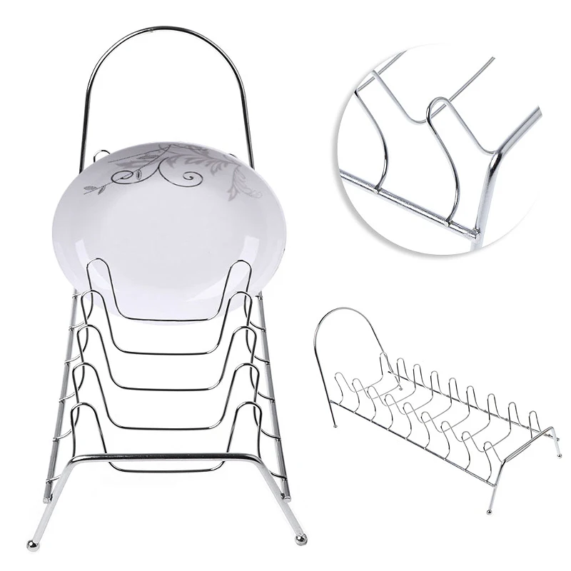Тарелка-органайзер 7 слотов Хромированная Подставка для сушки посуды