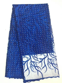 

Lowest price green color guipure African net lace fabric with rhinestones stones tulle mesh French lace fabric clothing meterial