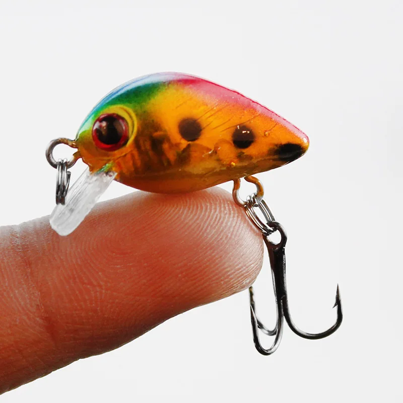 

1Pcs 1.5g 3cm Wobbler Crankbait Mini Fly Fishing Cranks Lure Baits 10# Fish Hook