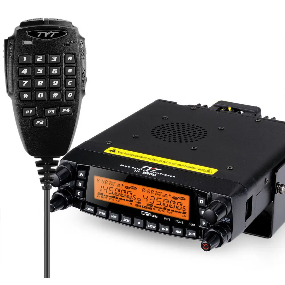 TYT TH-9800 plus Pro 50 Вт Мобильная VHF UHF четырехдиапазонная Автомобильная радиостанция для грузовика, радиоприемник, рация, 50 км, коротковолновый трансивер