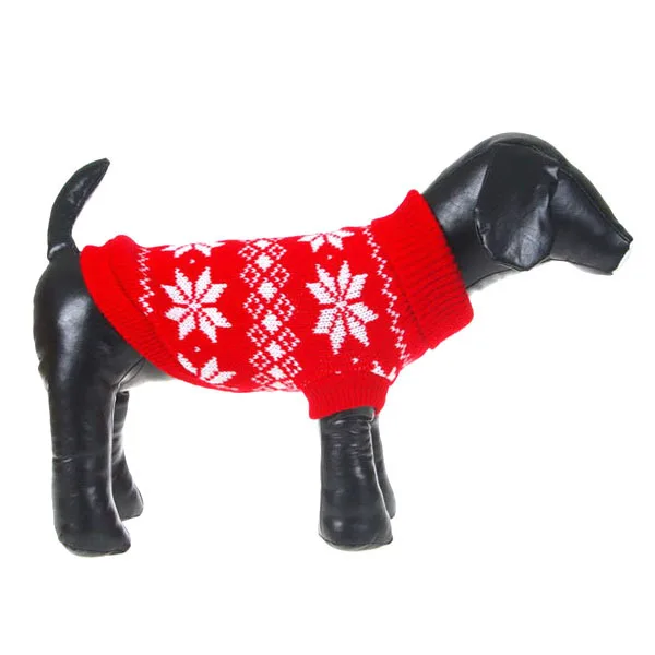 Одежда для домашних животных модная теплая одежда для маленьких собак вязаный свитер Рождественский костюм для щенка Снежинка щенок вязаное пальто
