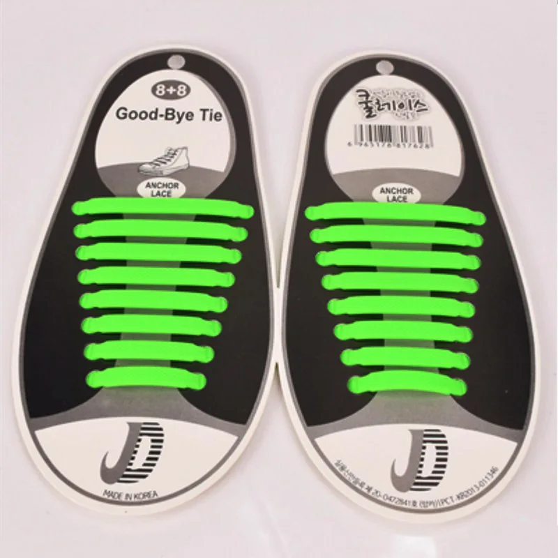 16 Pcs/lot Silicone Elastic Shoelaces Lazy Sport Decorative Slip on Shoes Laces For Men Women Girl Boy Sneaker