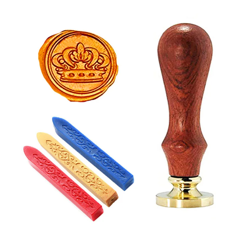 1 wax seal stamp Корона воск печать штамп на заказ ворона уплотнение воск комплект печатей ворона воск штамп набор персонализированное Свадебное приглашение на годовщину печать штамп - Цвет: 1 wax seal stamp