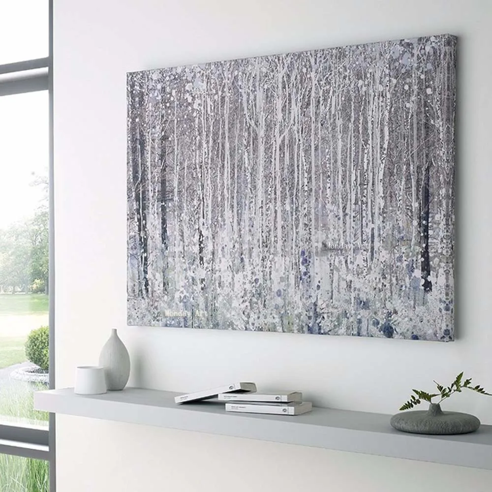 Hand-Painted-White-gray-black-Abstract-Unique-Modern-Abstract-Oil-Painting-Canvas-Wall-Art-Living-Room