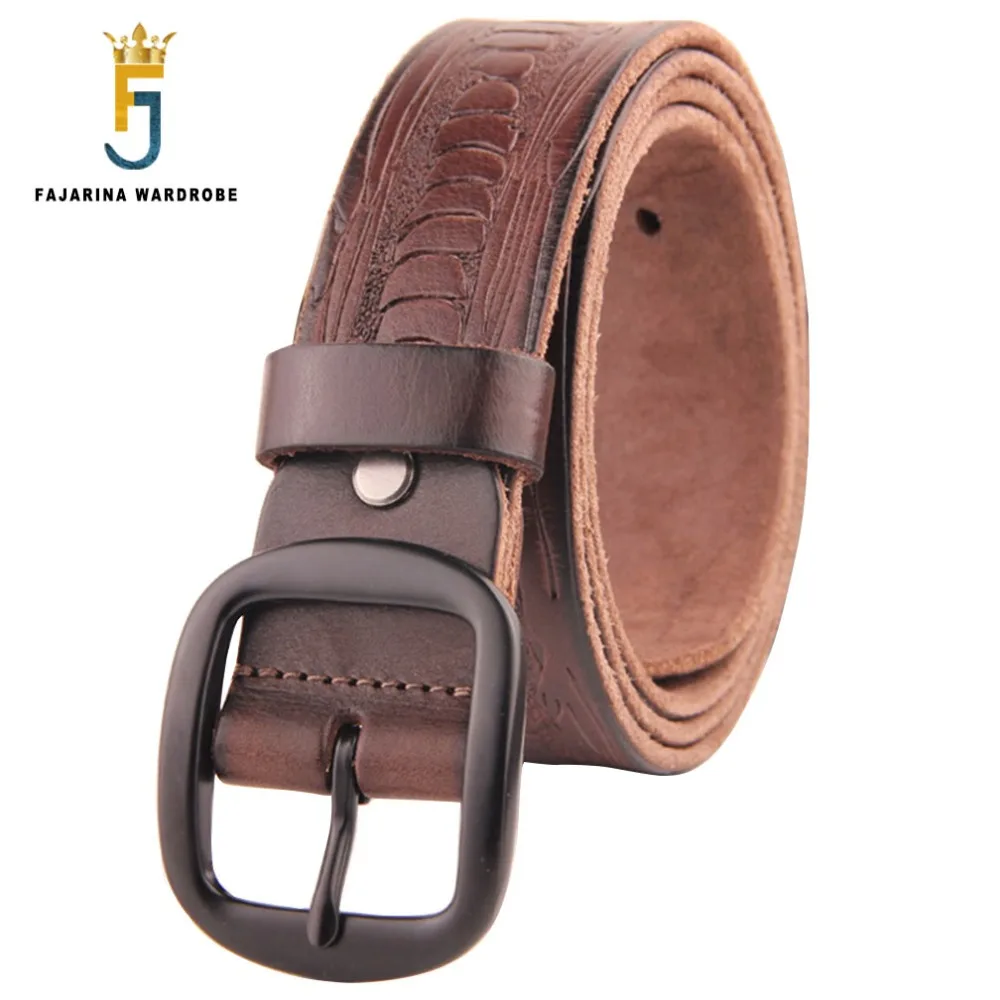 

FAJARINA Mens Retro 38mm Width Good Quality Luxury Styles Genuine Leather Men's Casual Woven Belts for Men Leather Belt N17FJ190
