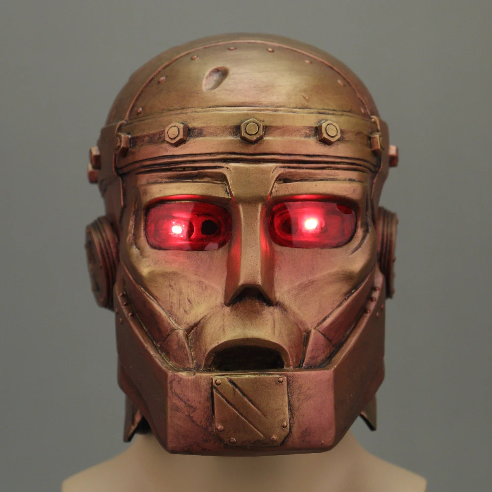 Anime Doom Patrol Mask Robotman LED Latex Helmet Halloween Superhero Mask Cosplay Prop (14)