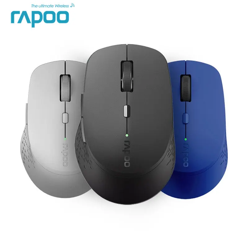 1600 DPI Mouse wireless Bluetooth e 2.4 GHz Wireless multi-modalità 2.4 GHz colore: Nero Rapoo MT350