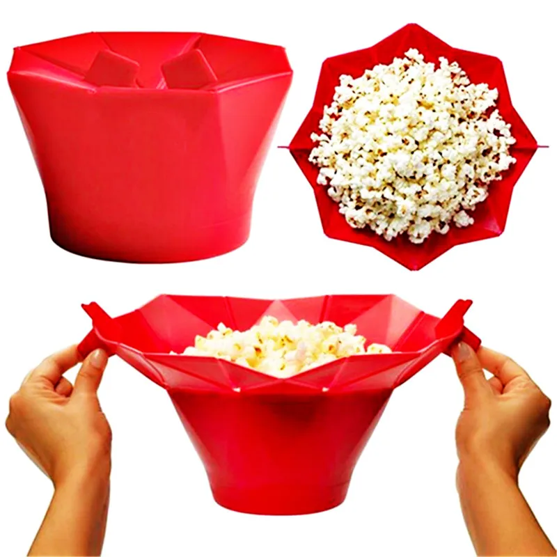 

2018 Popcorn Bowl Kitchen Easy Tools Microwave Boxes Popcorn Maker Creative Foldable Popper Durable Folding Household Supplies