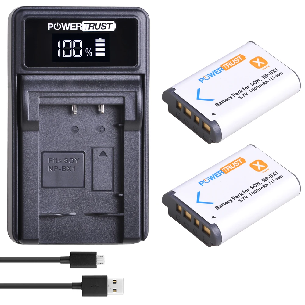 2x NP-BX1 npbx1 Battery+LED USB Charger For Sony FDR-X3000R RX100 AS100V AS300 HX400 HX60 AS50 WX350 AS300V HDR-AS300R FDR-X3000