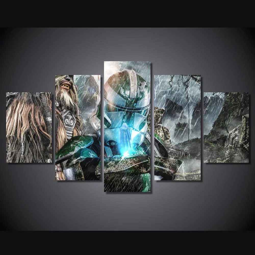 5 Pcs/Set Framed HD Printed Game Characters Picture Wall Art Canvas Print Room Decor Poster