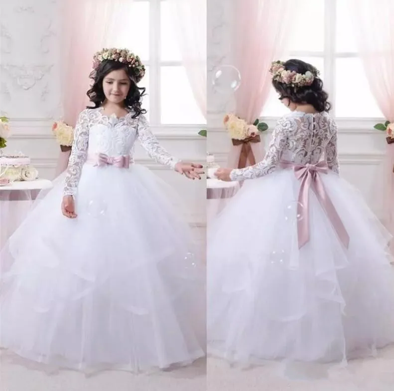 long white flower girl dresses