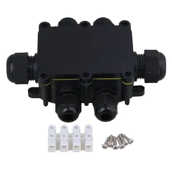 

IP68 6 Ways Outdoor Cable Wire Connectors Junction Box Black Terminal Waterproof Sun proof