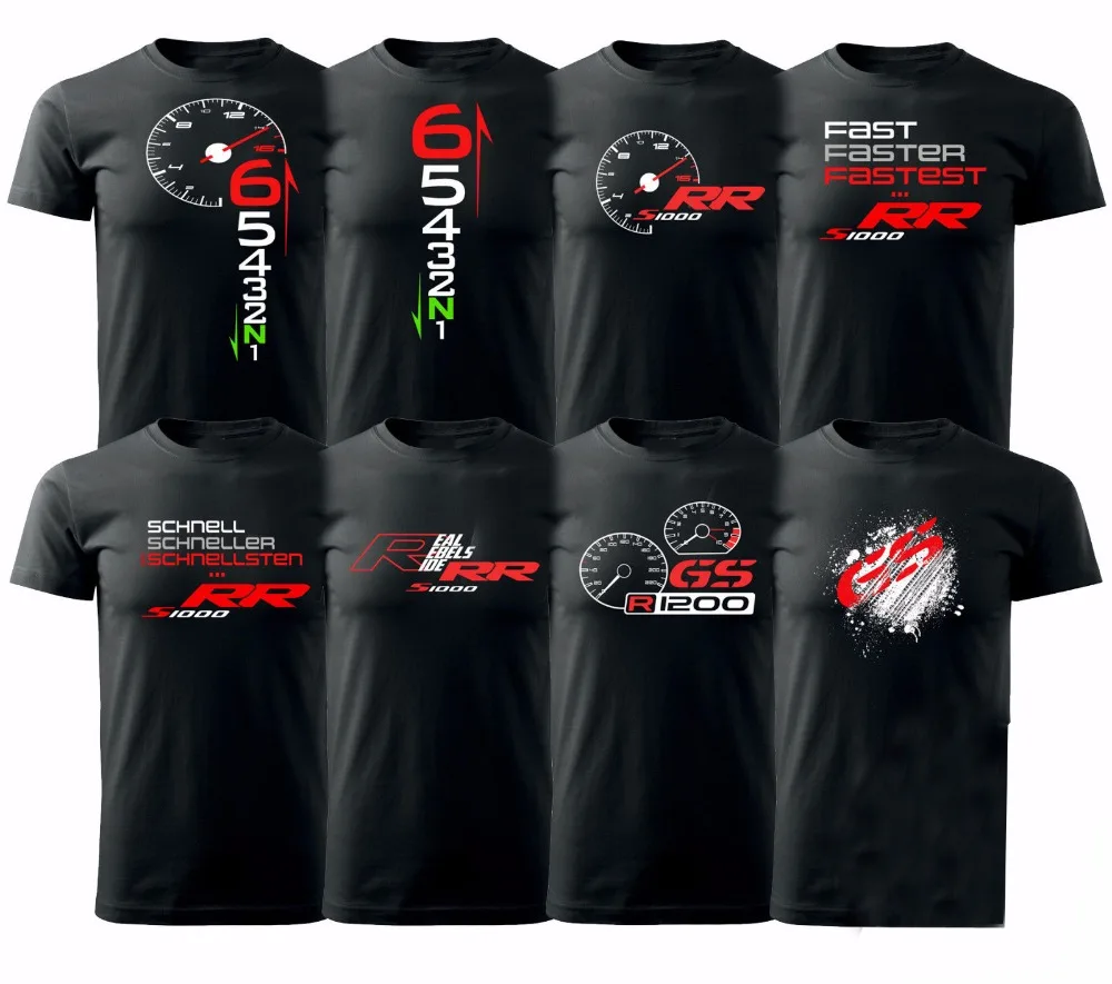Cena 2019 gorąca sprzedaż 100% bawełna odzież męska lato topy T Shirt S1000Rr, R1200Gs Usw... Logo w RW koszulka dla motocyklistów