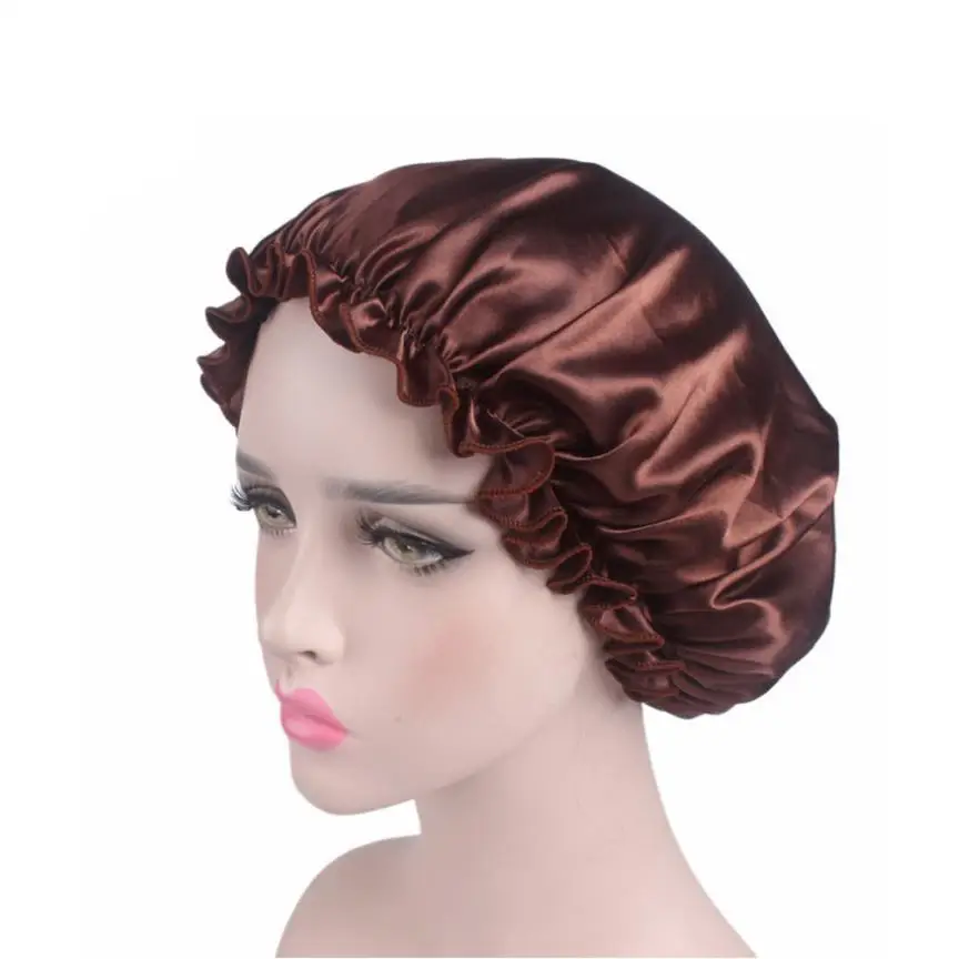 Bonnet de Nuit Turban Foulard Islamique en Satin Femme Chapeau Doux 8.10