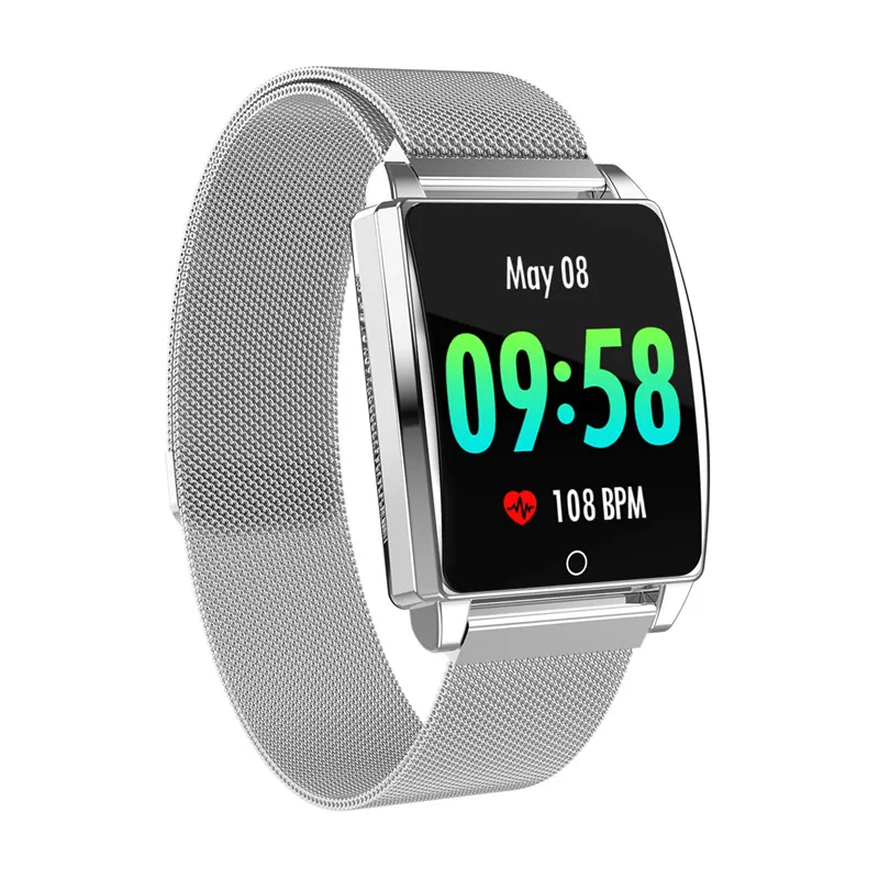 silver steel Smart Band R17 Модные Браслет монитор сердечного ритма крови Давление измерения Водонепроницаемый браслет HD Цвет Экран музыка Управление - Цвет: silver steel
