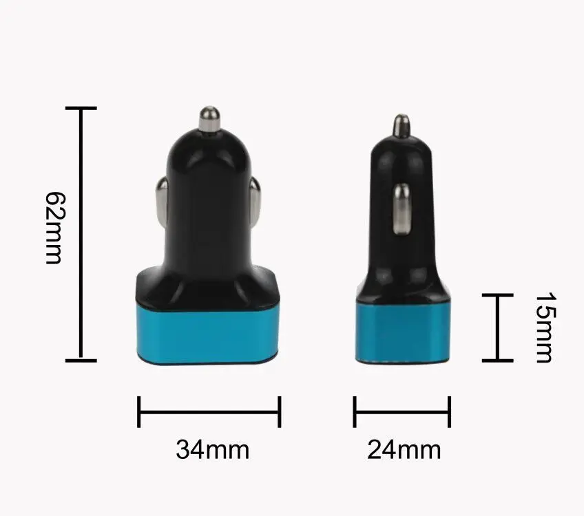 Универсальное автомобильное зарядное устройство 3-портовый USB 5V 2.1A адаптер, быстрая зарядка 3 USB для iPhone samsung huawei