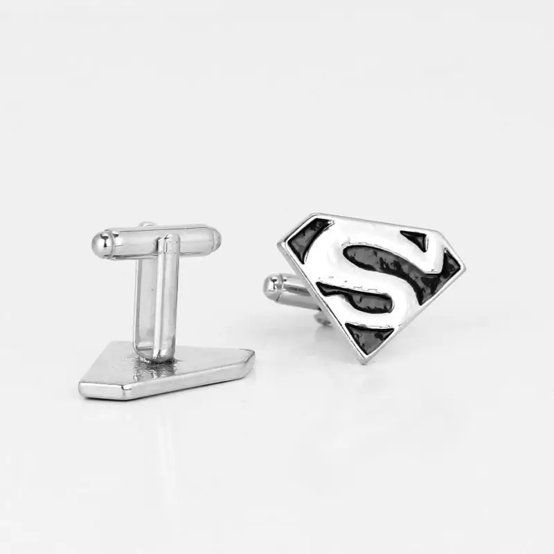 RJ Горячие 4 стиля цвета фильм Супермен, Супергерой S логотип запонки серебряные ромбовидной формы подвески Зажимы для галстука и запонки для мужчин